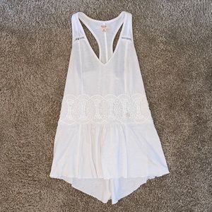 Mossimo Lacy White Racerback Tank, XS